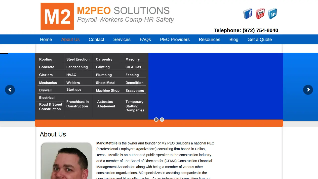 M2 PEO Solutions page
