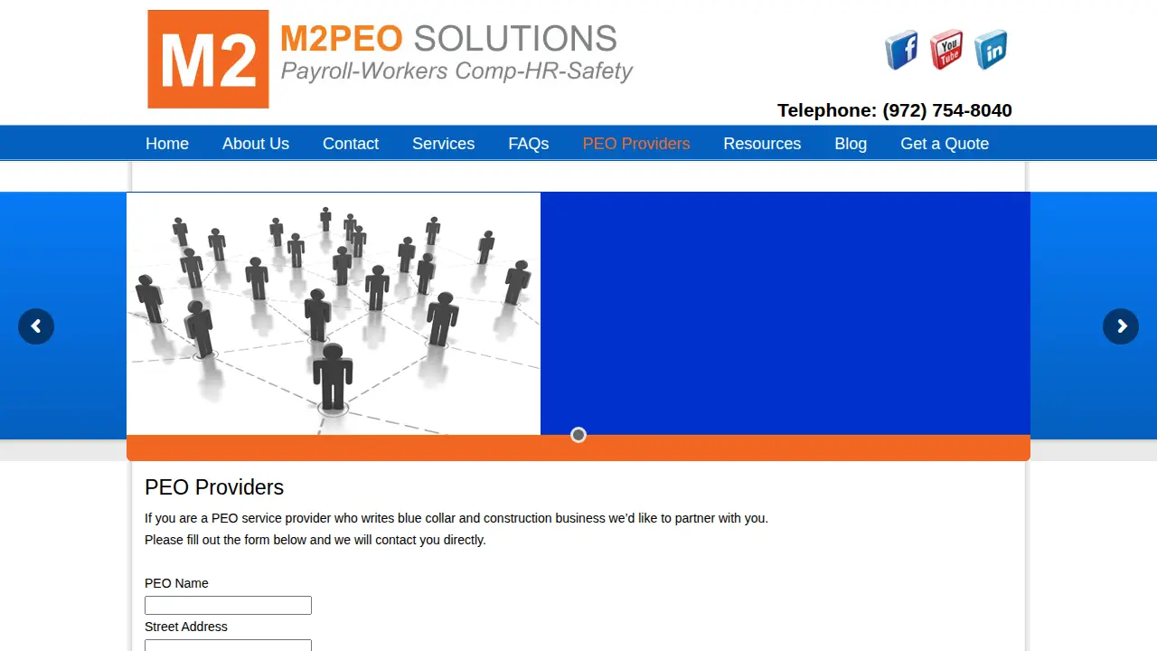 M2 PEO Solutions page