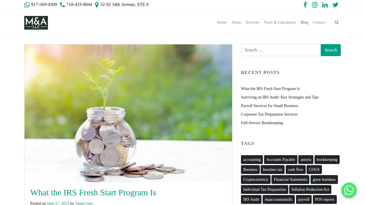 M&A Accountants LLC page