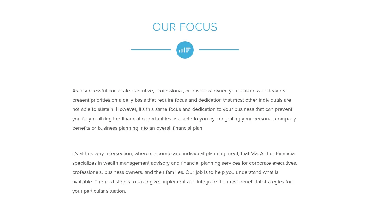 MacArthur Financial page