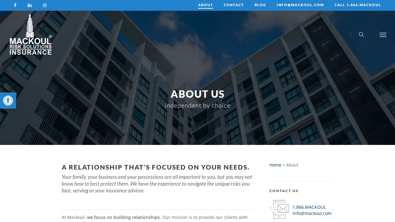 Mackoul Risk Solutions page