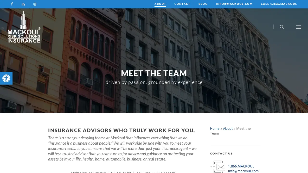 Mackoul Risk Solutions page