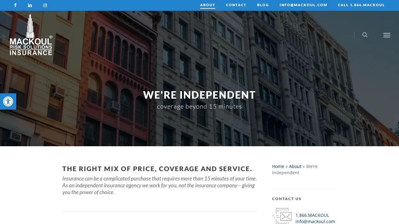 Mackoul Risk Solutions page