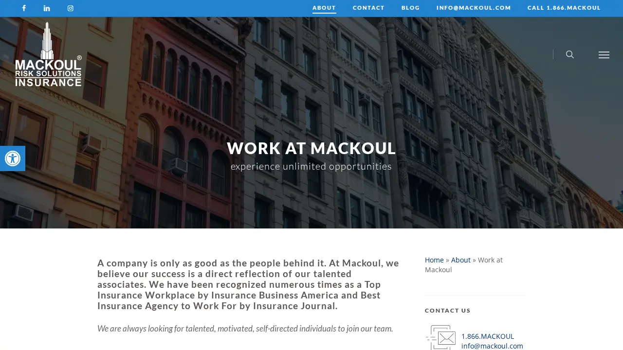Mackoul Risk Solutions page