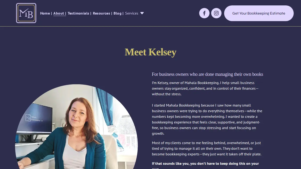 Mahala Bookkeeping page