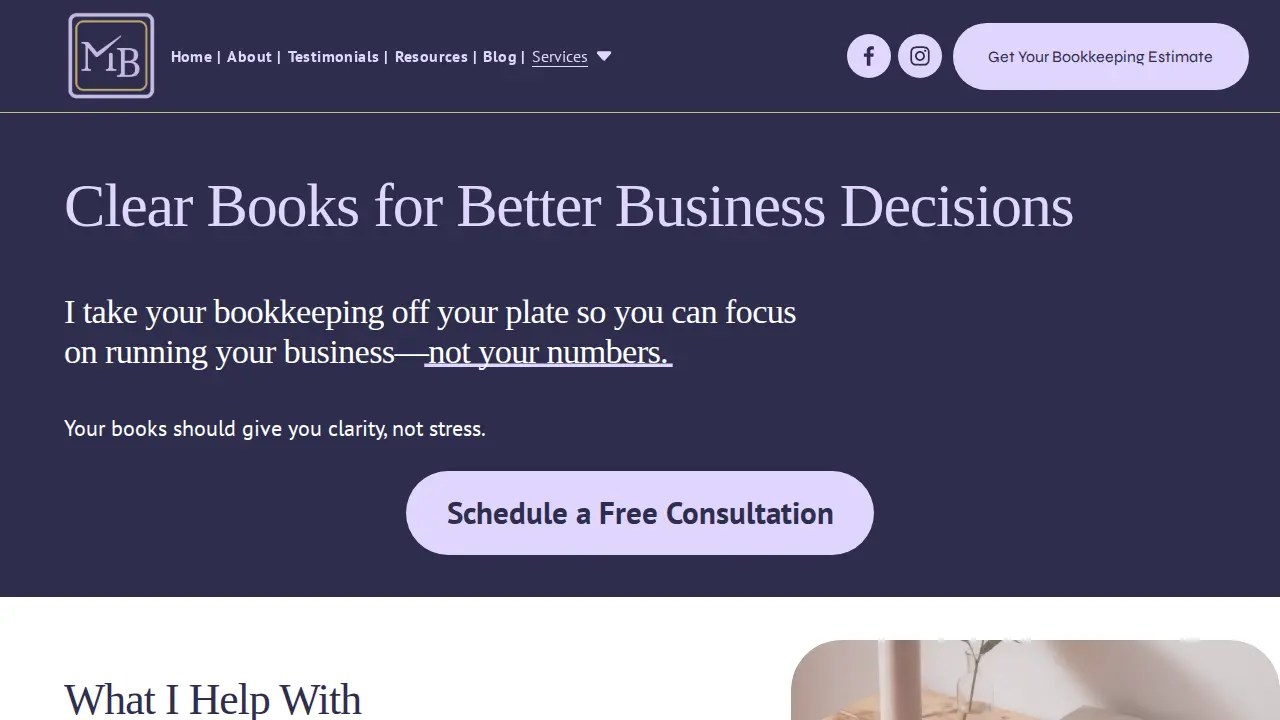 Mahala Bookkeeping page