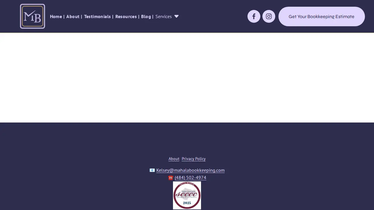 Mahala Bookkeeping page
