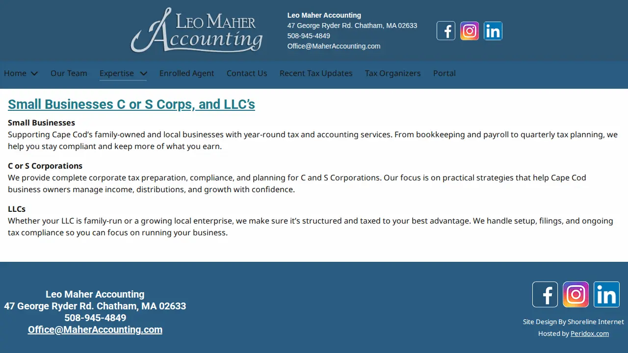 Leo Maher Accounting page