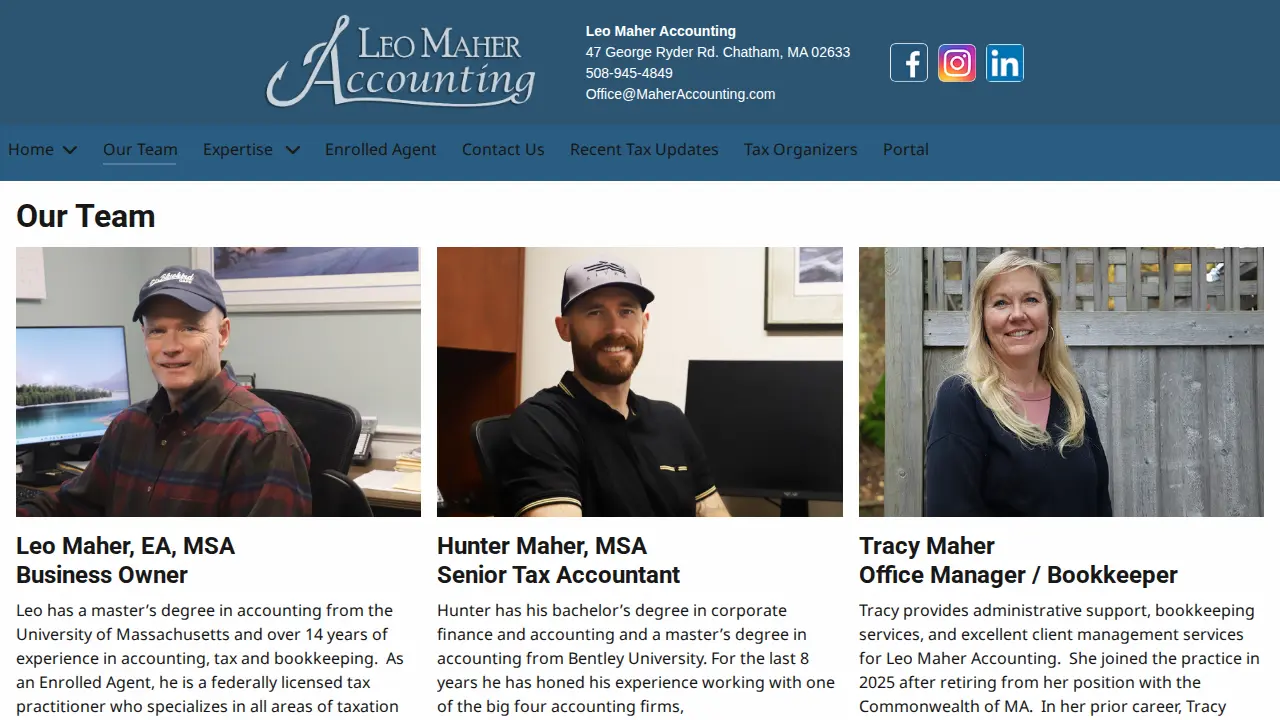 Leo Maher Accounting page