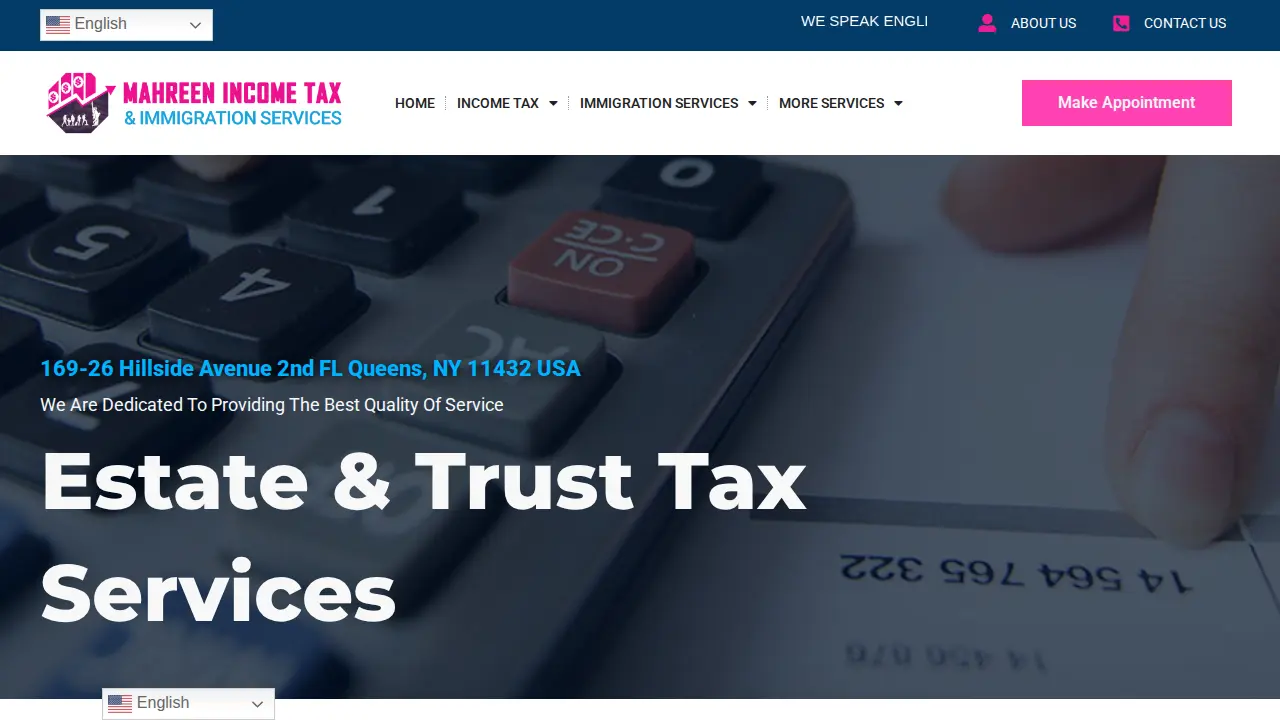 Mahreen Income Tax Services page
