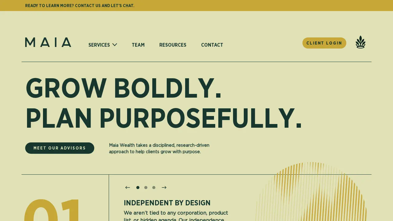Maia Wealth website