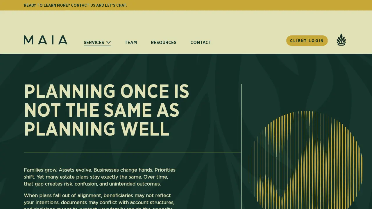 Maia Wealth page