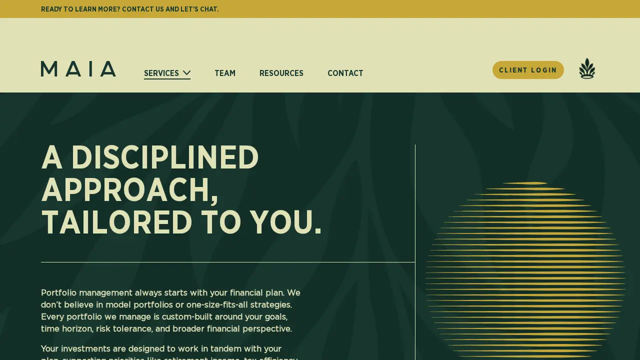 Maia Wealth page