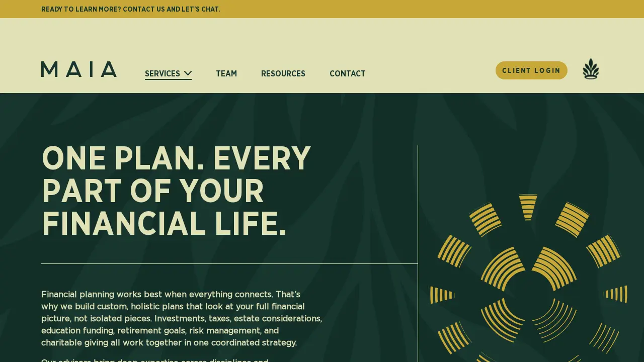 Maia Wealth page