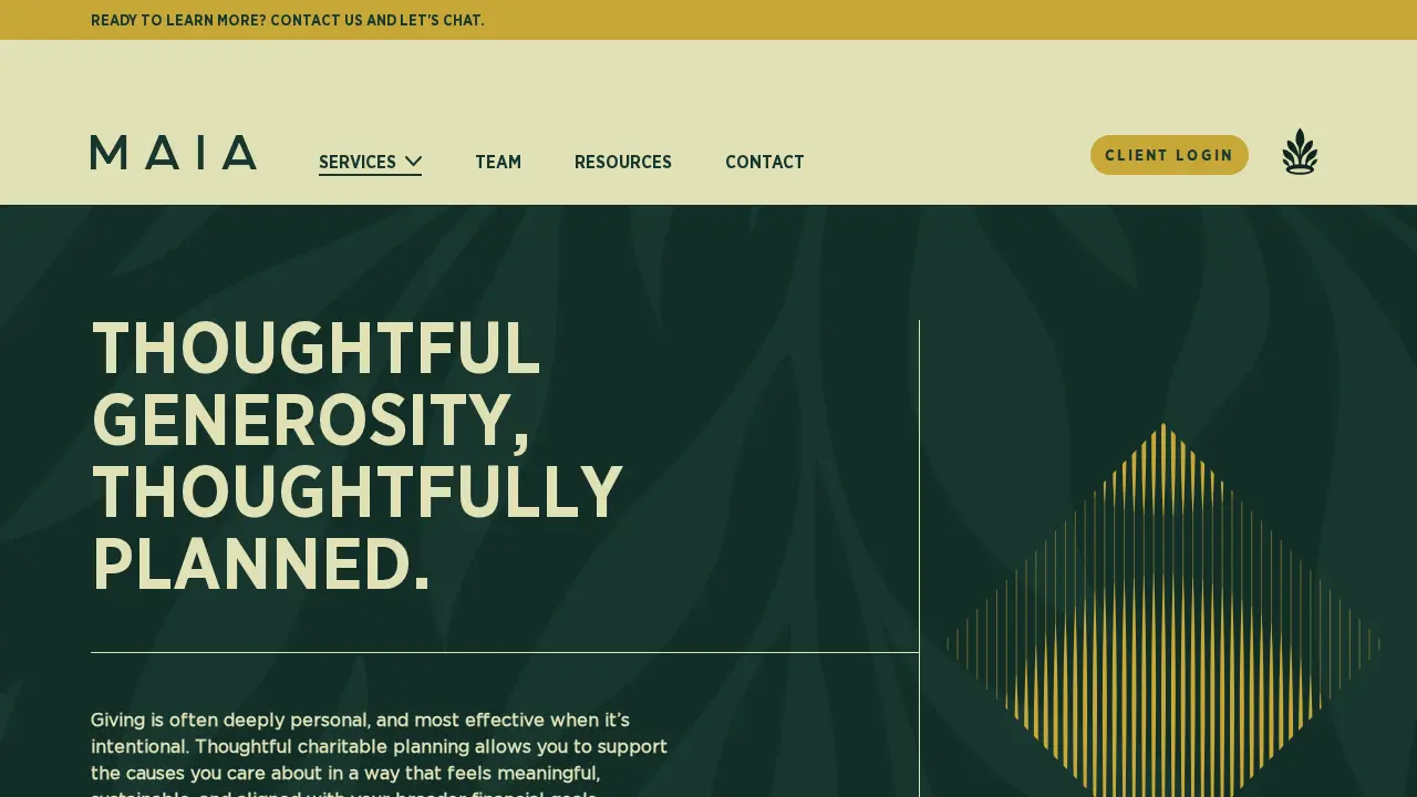 Maia Wealth page