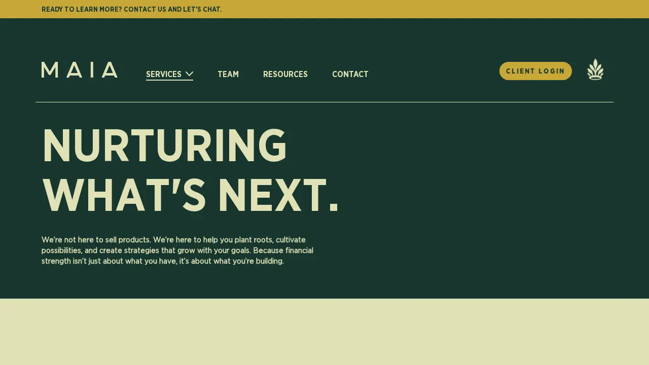Maia Wealth page