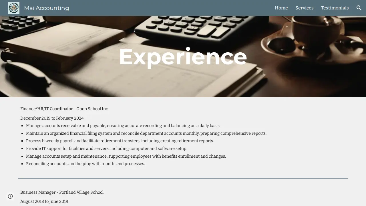 Mai Accounting LLC page
