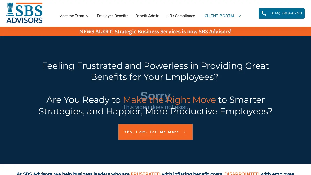 SBS Advisors website