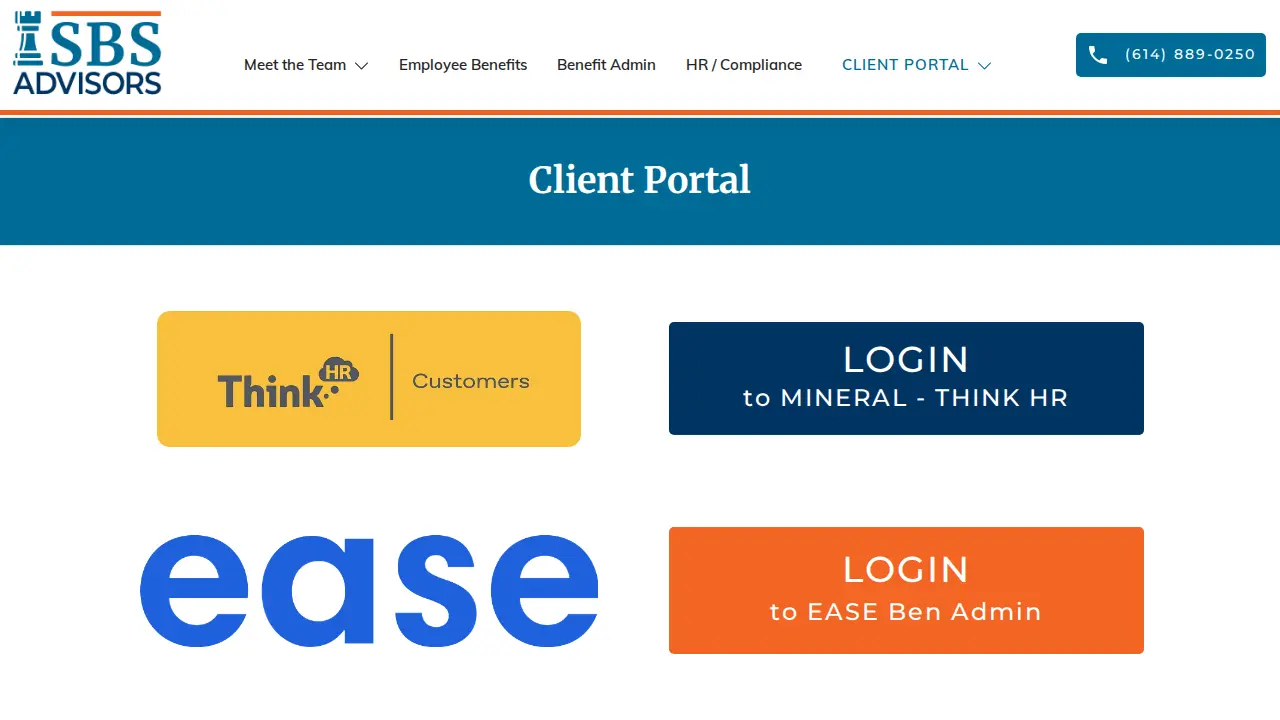 SBS Advisors page