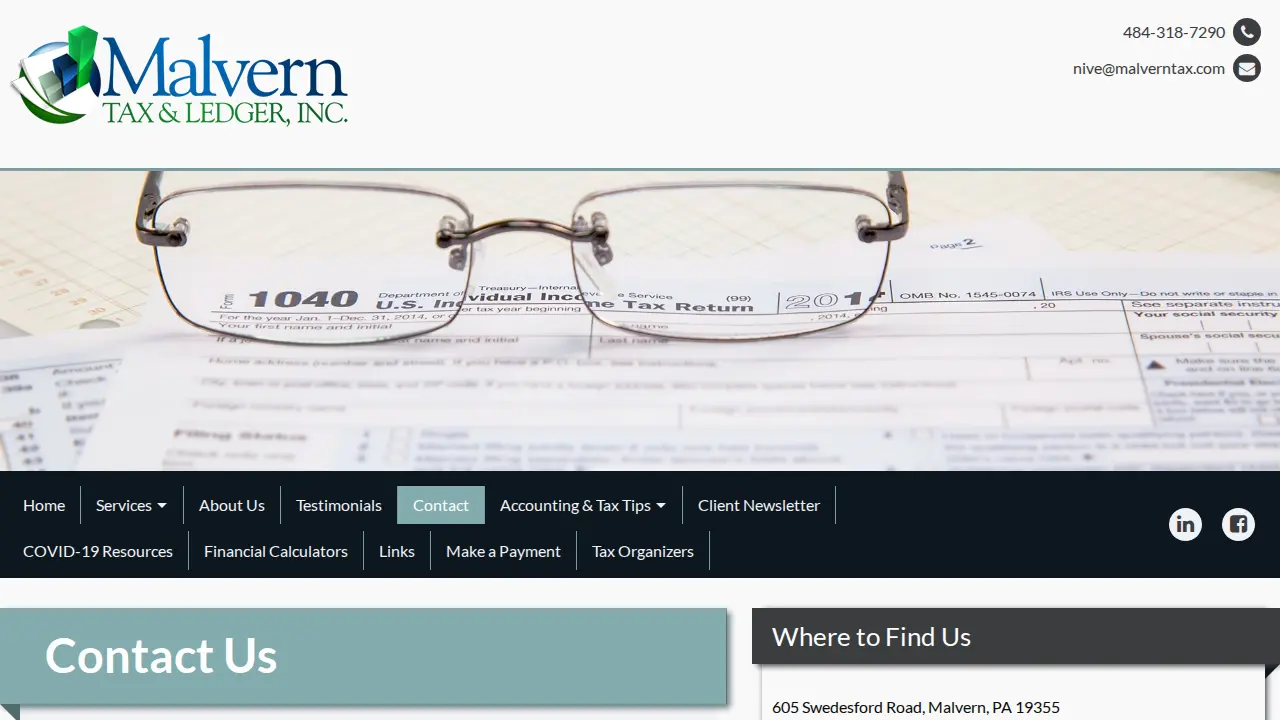 Malvern Tax & Ledger, Inc. page
