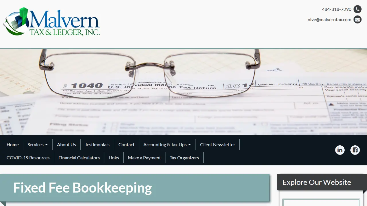 Malvern Tax & Ledger, Inc. page