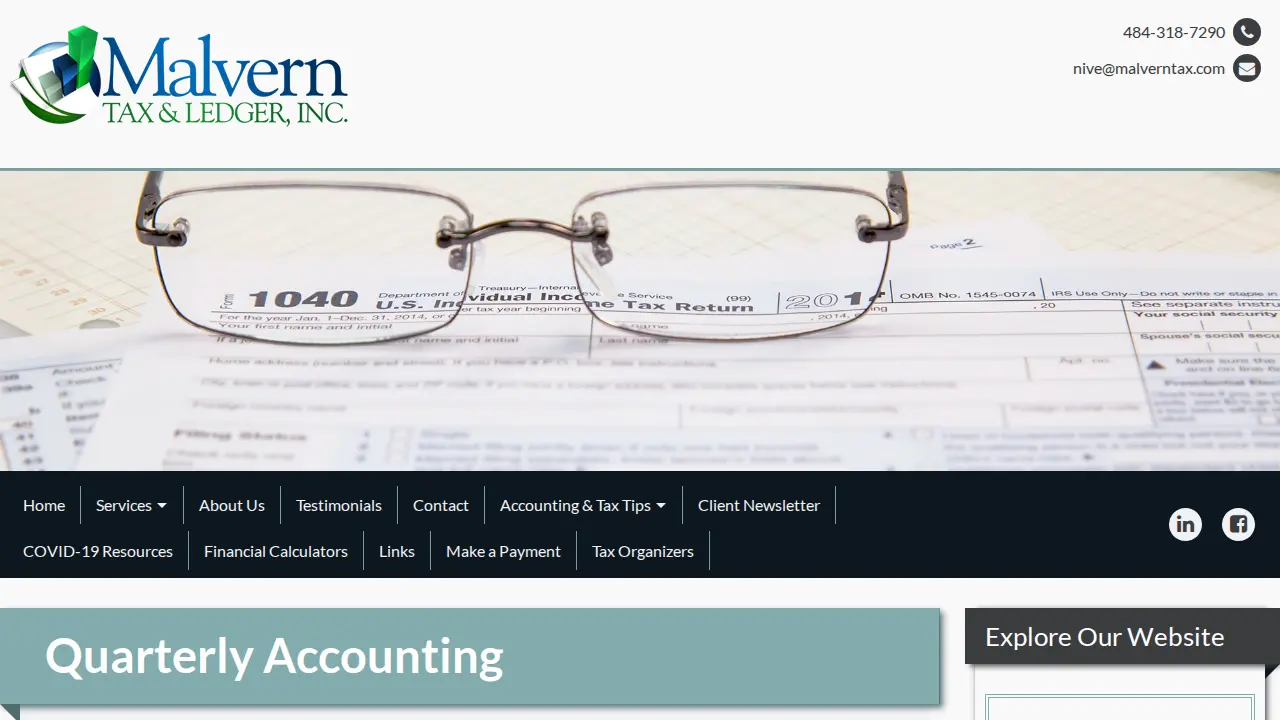 Malvern Tax & Ledger, Inc. page