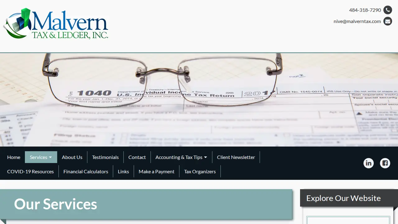 Malvern Tax & Ledger, Inc. page