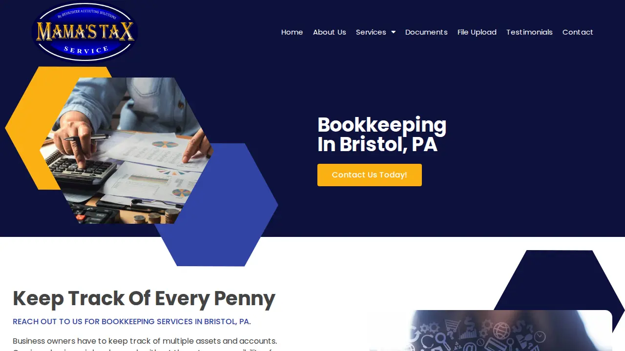 Mama's Tax Service page