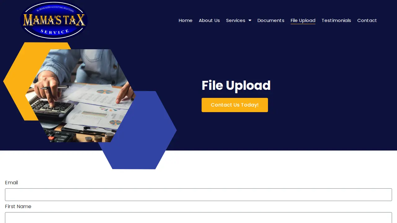 Mama's Tax Service page