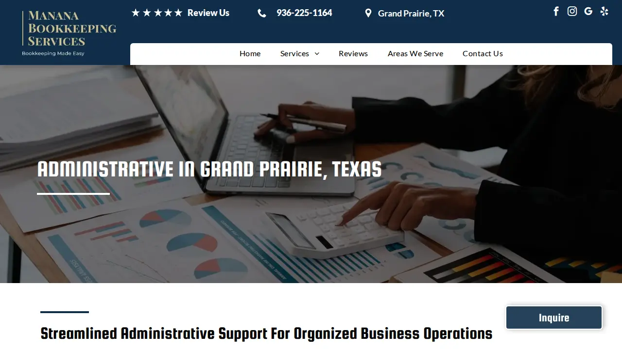 Manana Bookkeeping Services page