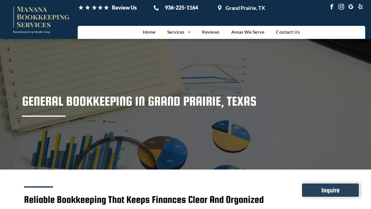 Manana Bookkeeping Services page