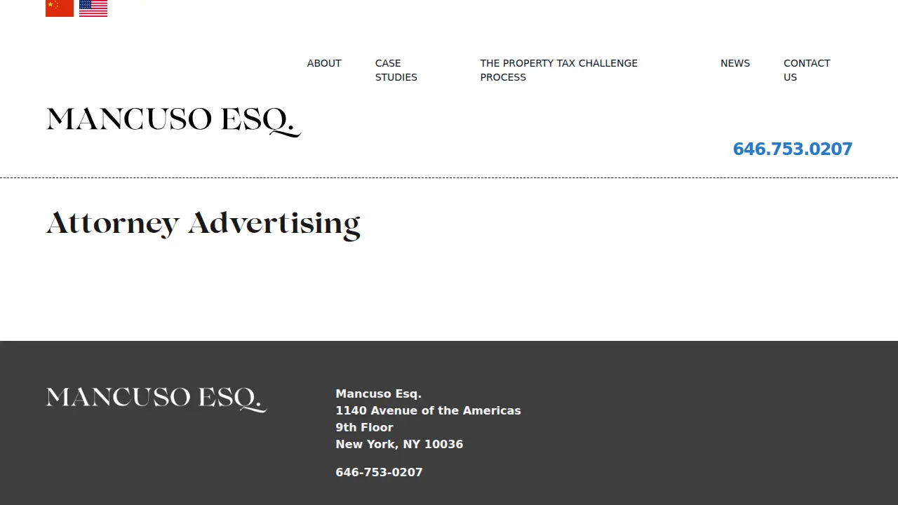 Mancuso Esq PLLC Tax Certiorari Counsel page