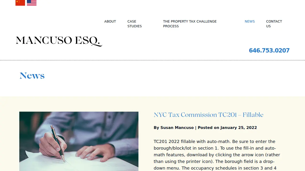 Mancuso Esq PLLC Tax Certiorari Counsel page