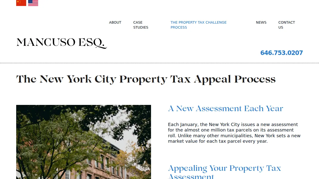 Mancuso Esq PLLC Tax Certiorari Counsel page