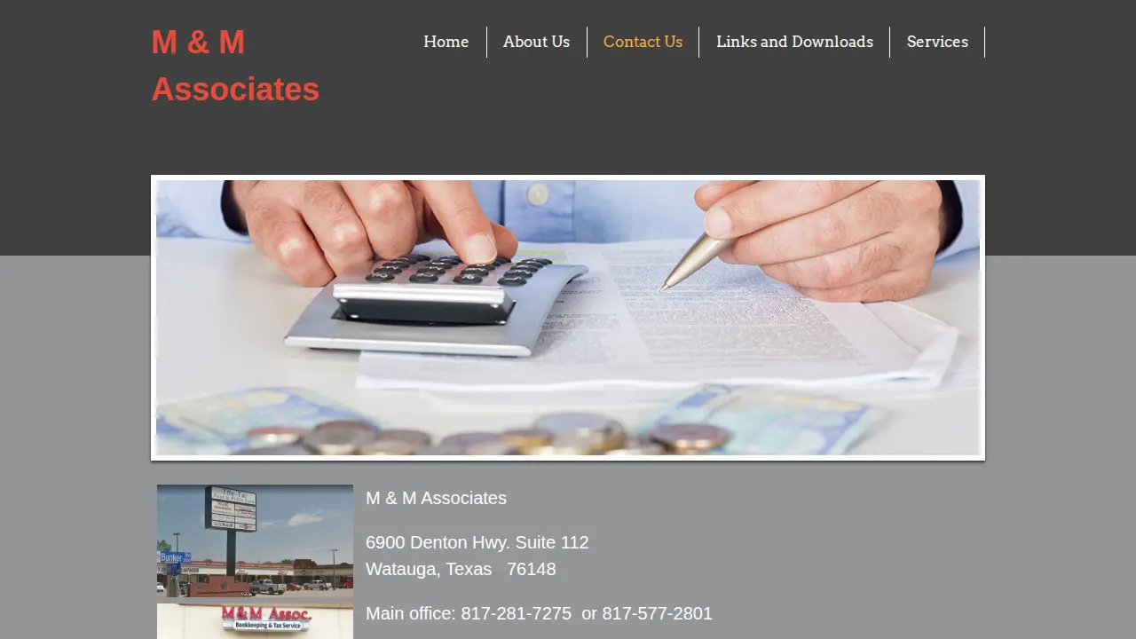M & M Associates Bookkeeping & Tax Services page