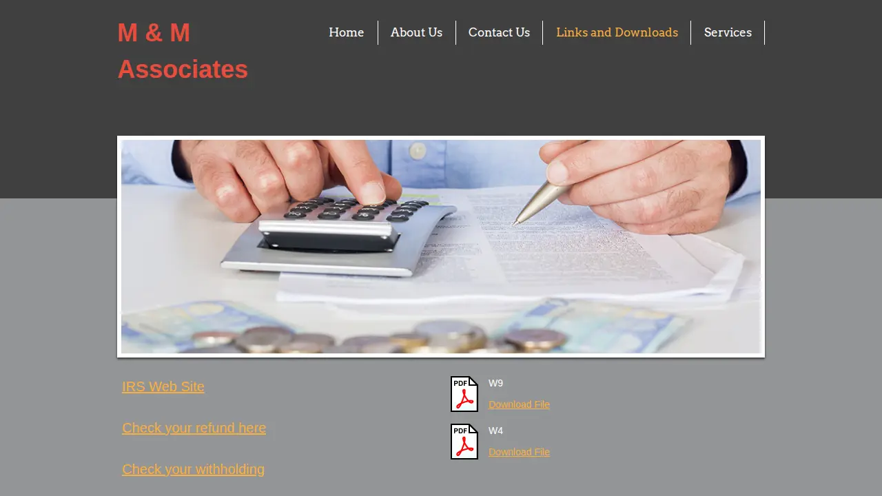 M & M Associates Bookkeeping & Tax Services page