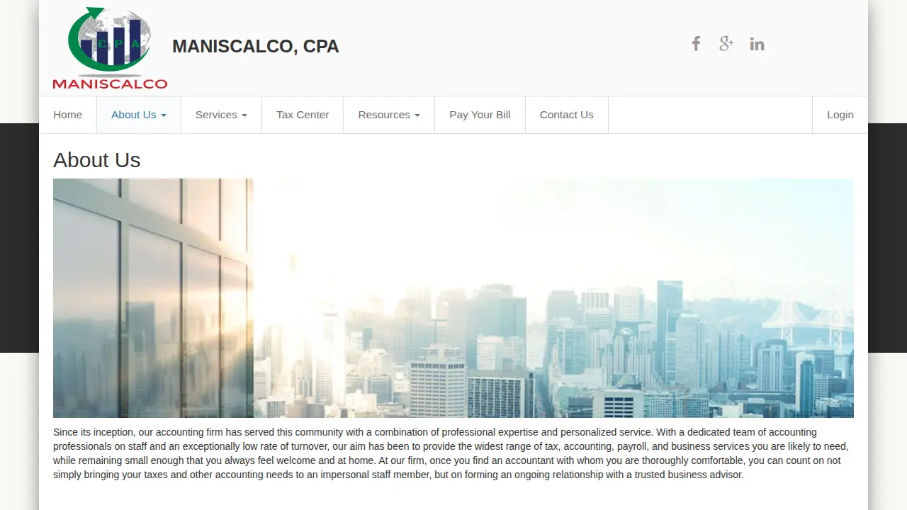 Maniscalco CPA page