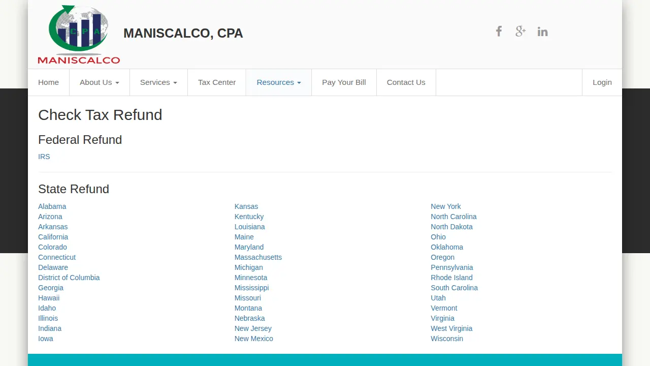 Maniscalco CPA page