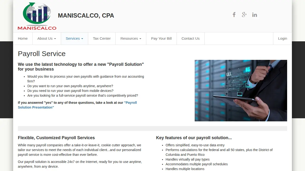 Maniscalco CPA page