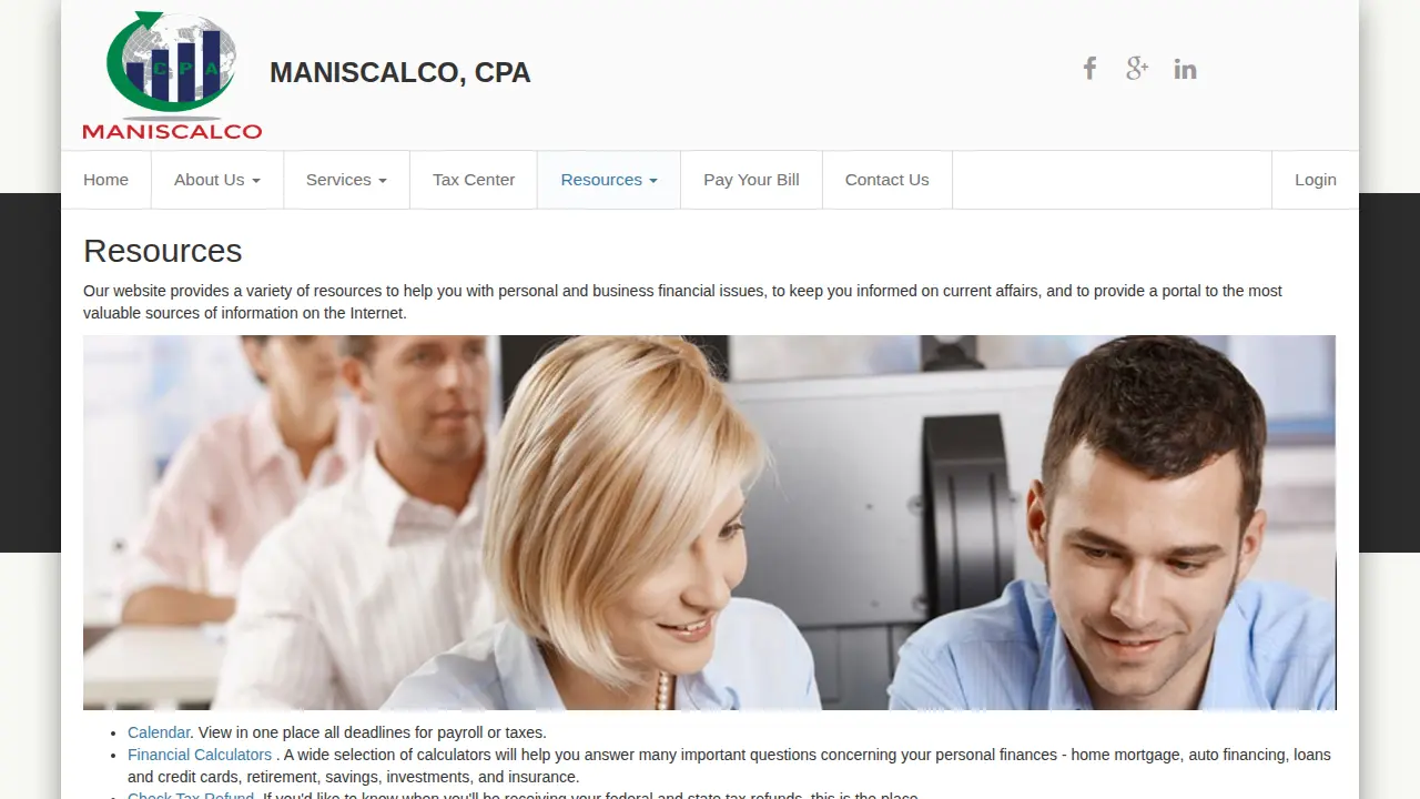 Maniscalco CPA page