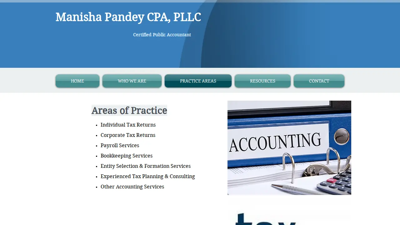 Manisha Pandey CPA, PLLC page