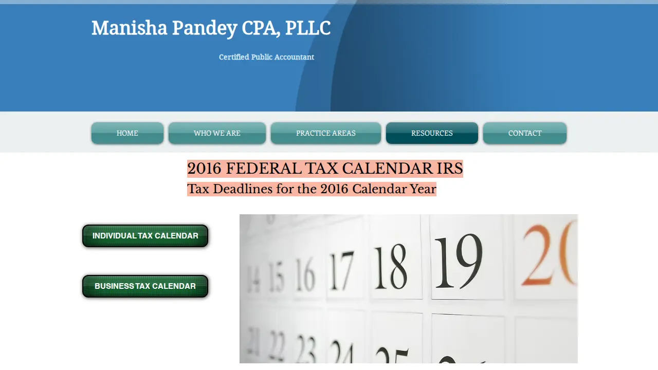 Manisha Pandey CPA, PLLC page
