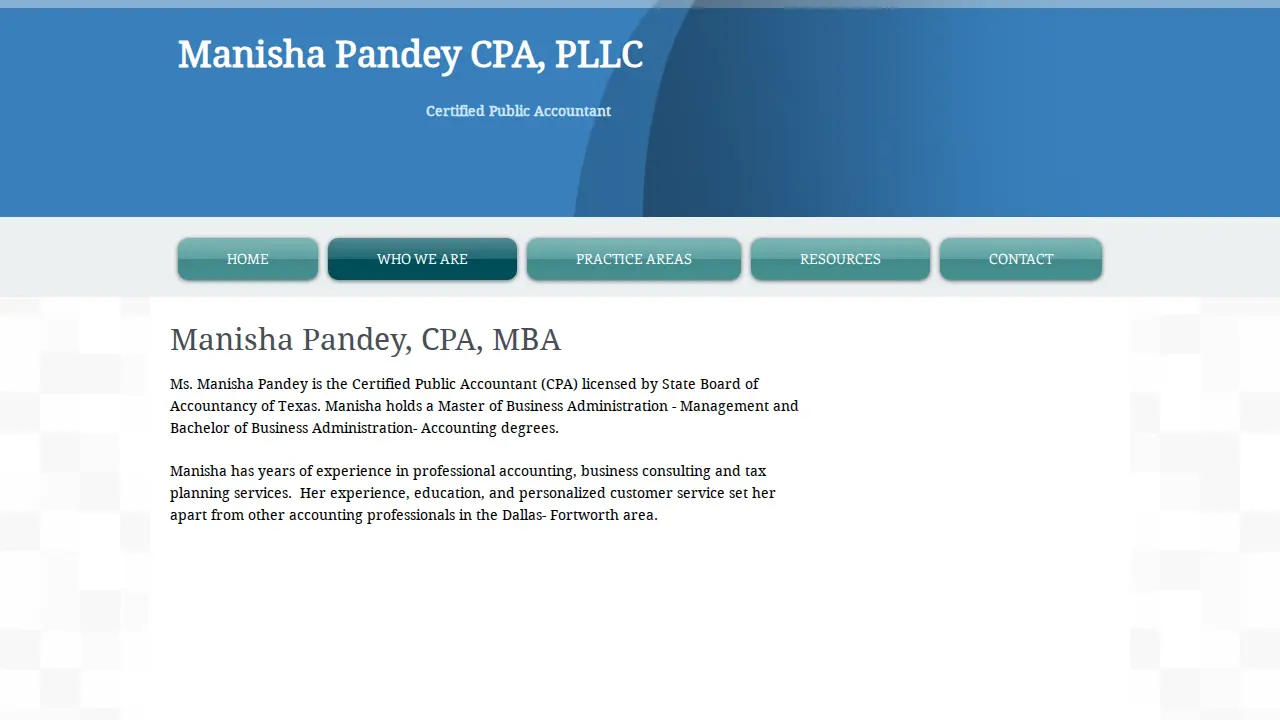 Manisha Pandey CPA, PLLC page