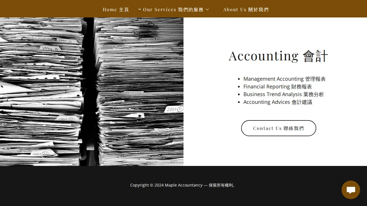 Maple accountancy and Corporate Limited page