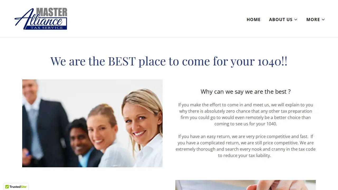 Master Alliance Tax Service page