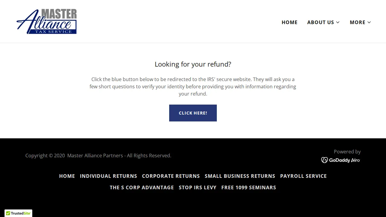 Master Alliance Tax Service page