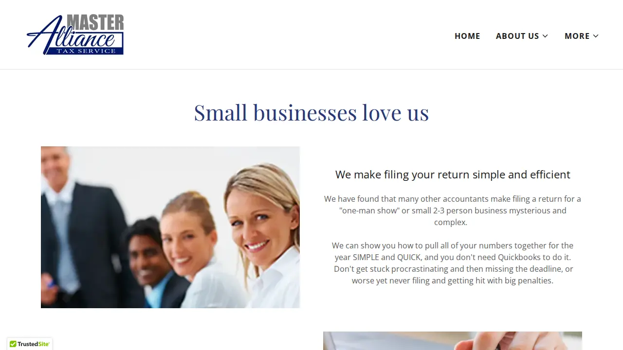 Master Alliance Tax Service page
