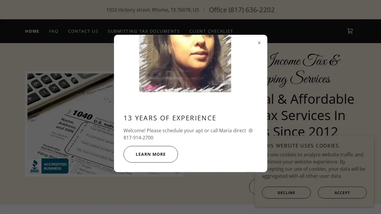 Maria's Income Tax, Bookkeeping & Mobile Loan Notary Services