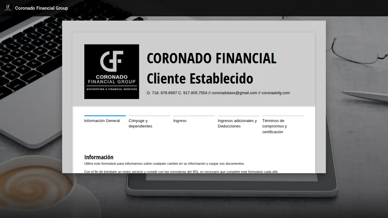 Coronado Financial Group page