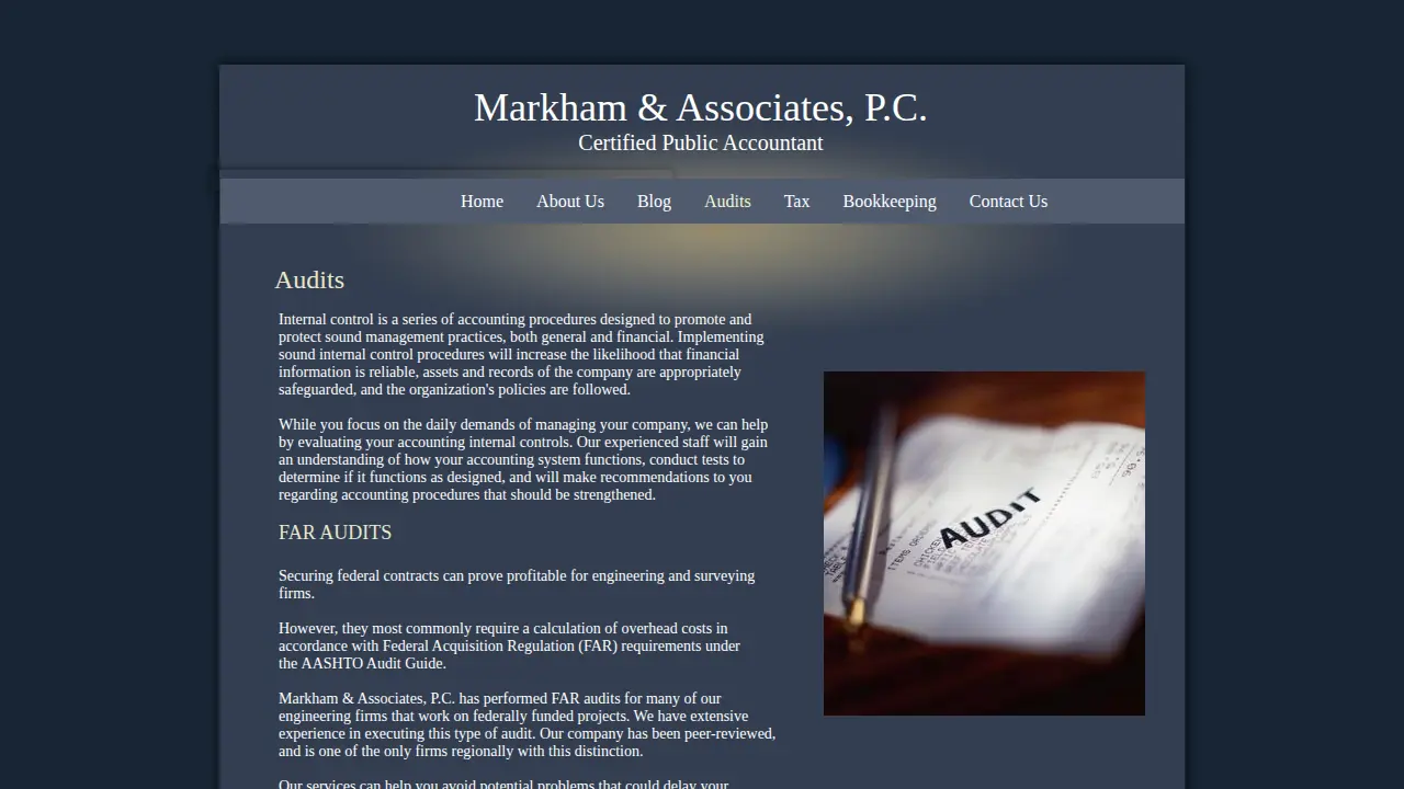 Markham & Associates PC CPA page